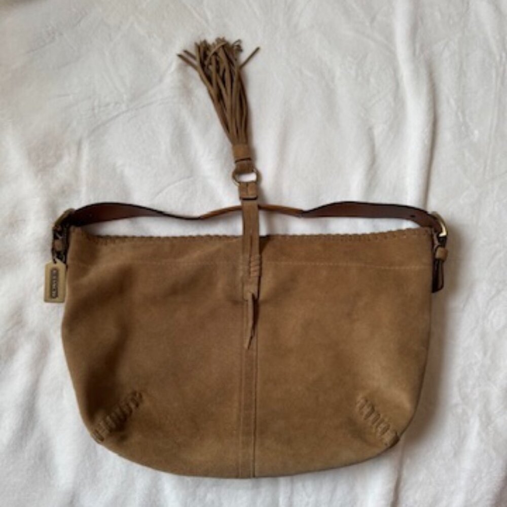 Coach Vintage Suede Brown Hobo Bag Rare Y2K Like New! - Picture 11 of 16